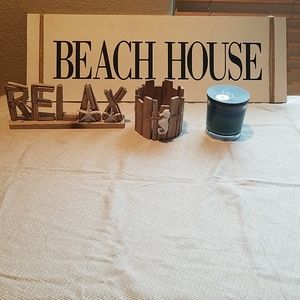 Beach house decor and candle lot
